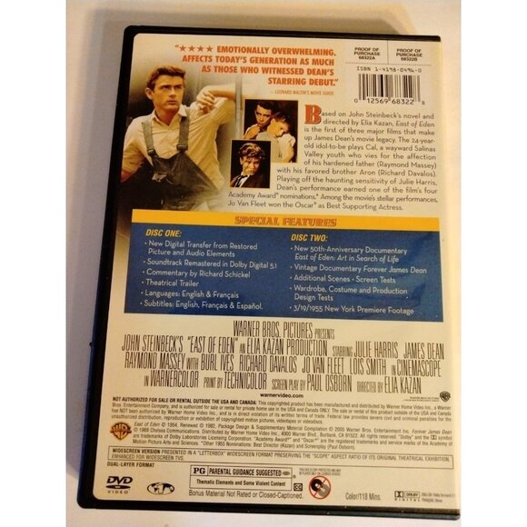 The Complete James Dean Collection DVD Giant East of Eden Rebel 5 Disc Set - Picture 14 of 16